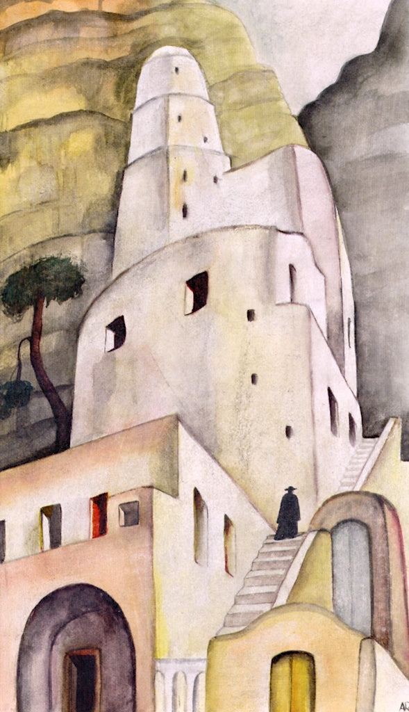 Mulino Arienzo, Positano, vintage artwork by Anita Ree, 12x8" (A4) Poster
