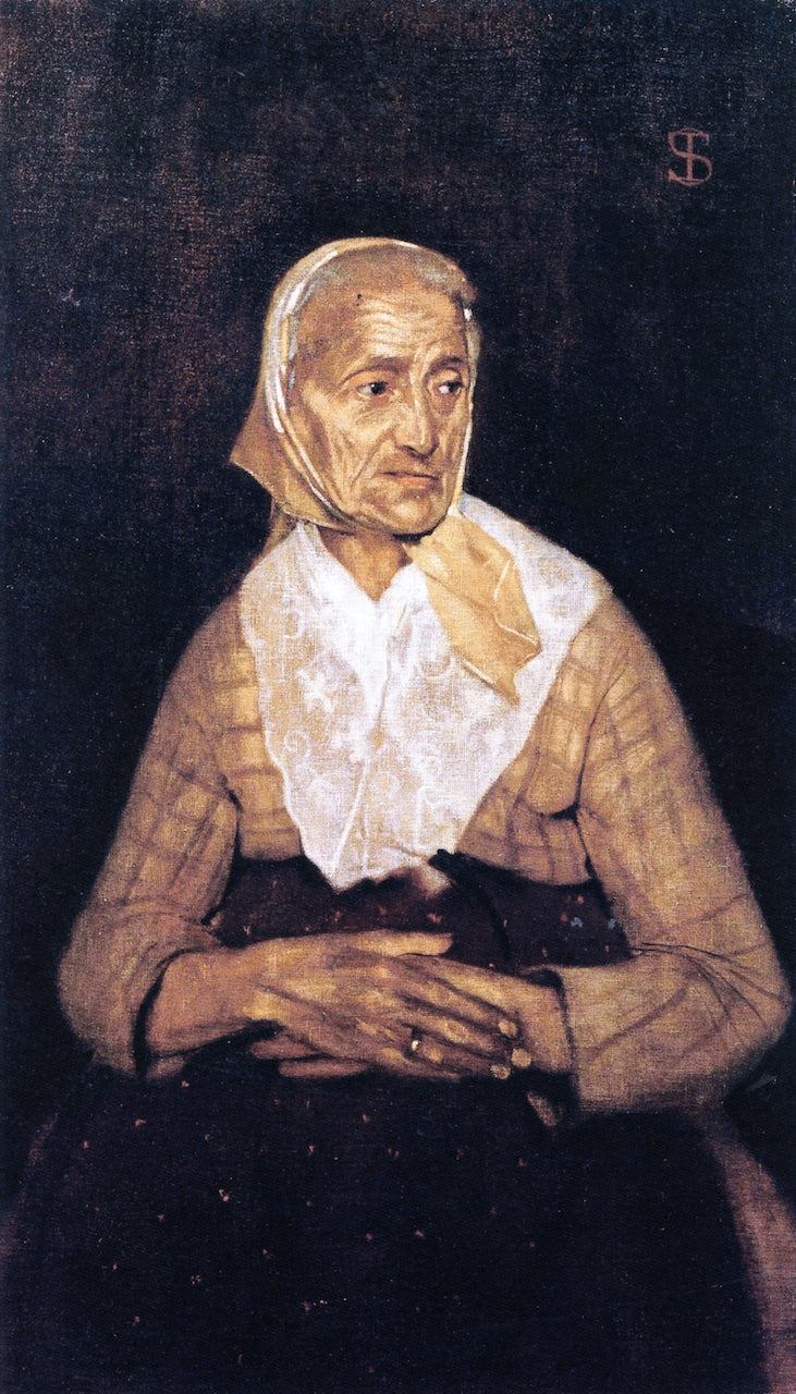 La nonna, vintage artwork by Telemaco Signorini, 12x8" (A4) Poster