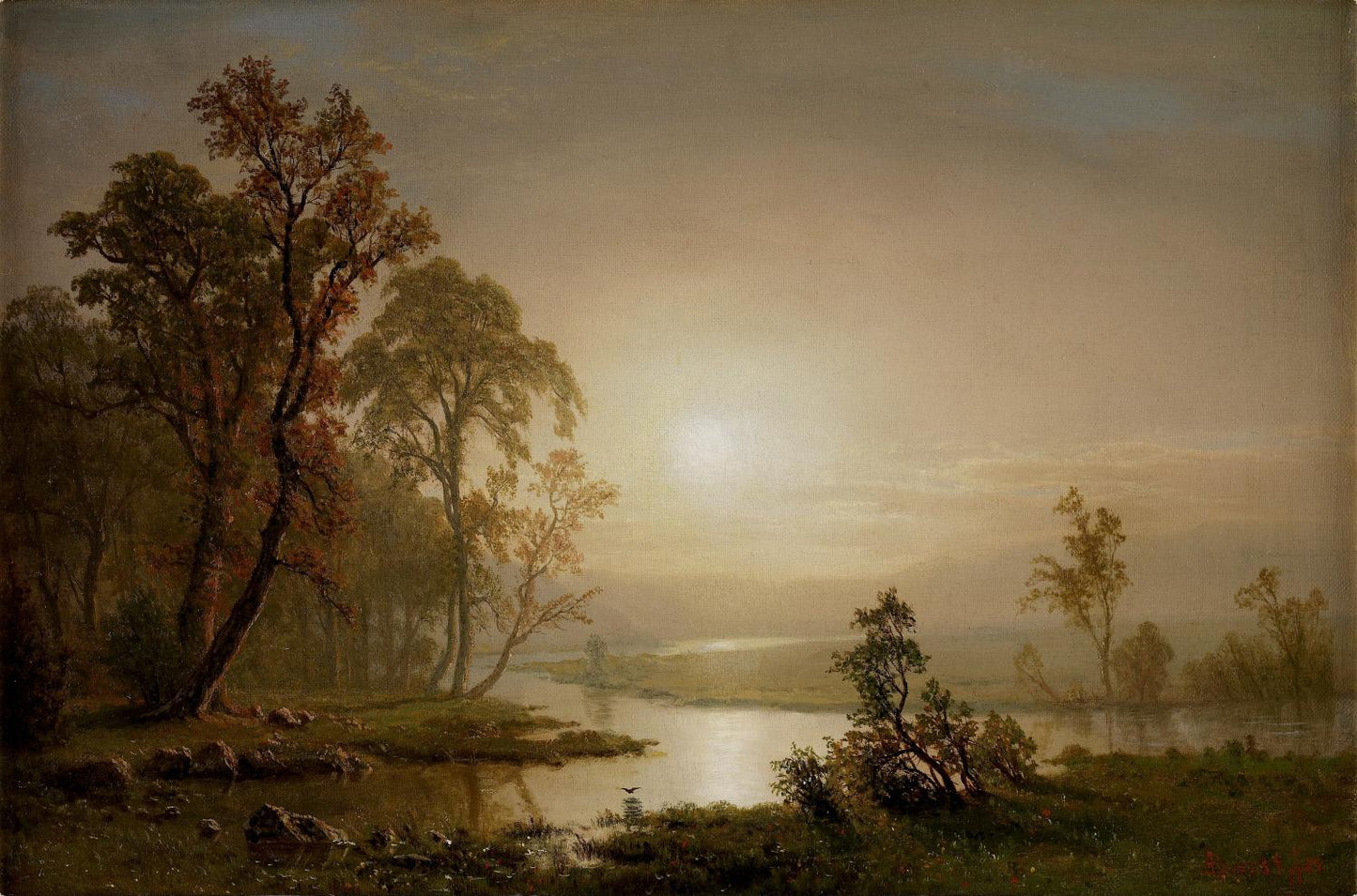 Across the Prairie, vintage artwork by Albert Bierstadt, 12x8" (A4) Poster