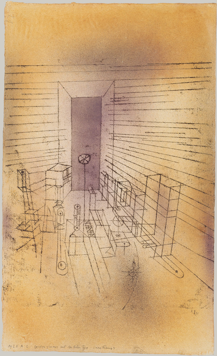 Ghost Chamber with the Tall Door (New Version), vintage artwork by Paul Klee, 12x8" (A4) Poster