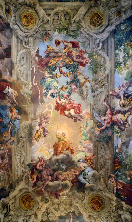 The Triumph of Divine Providence, vintage artwork by Pietro da Cortona, 12x8" (A4) Poster