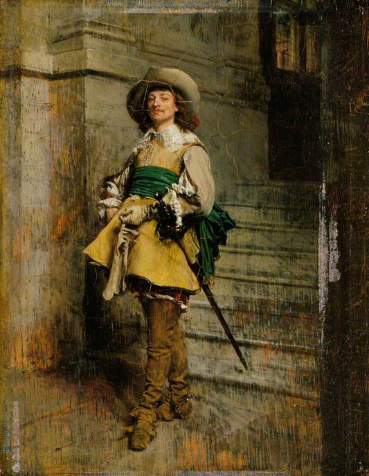 A Cavalier:  Time of Louis XIII, vintage artwork by Jean-Louis Ernest Meissonier, A3 (16x12") Poster Print