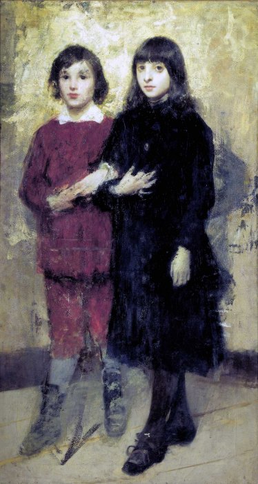 The two cousins by Cesare Tallone,A3(16x12")Poster