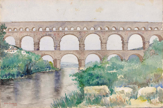 Aquaduct, vintage artwork by Cass Gilbert, 12x8" (A4) Poster