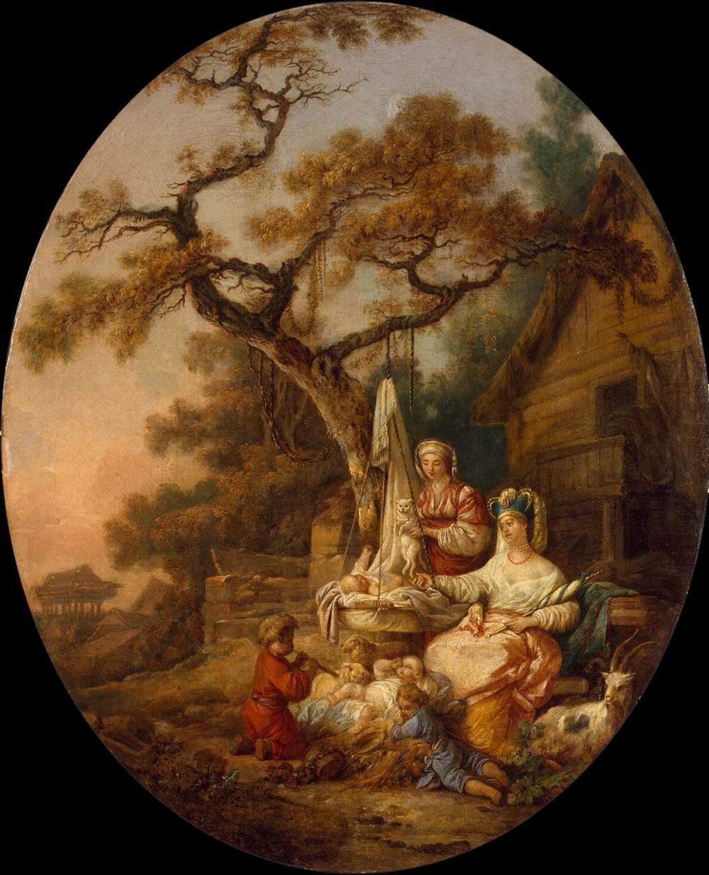 Scene from Russian Everyday Life, vintage artwork by Jean Baptiste Le Prince, 12x8" (A4) Poster