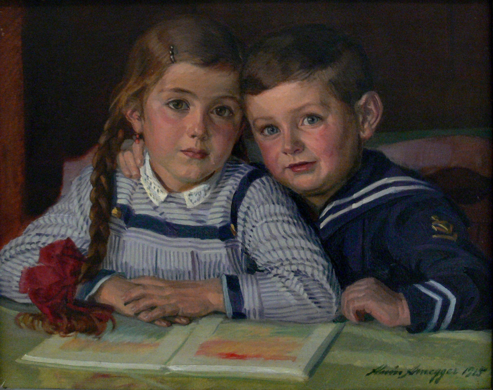 Portrait of the Frommknecht Siblings by Alwin Arnegger,16x12(A3) Poster