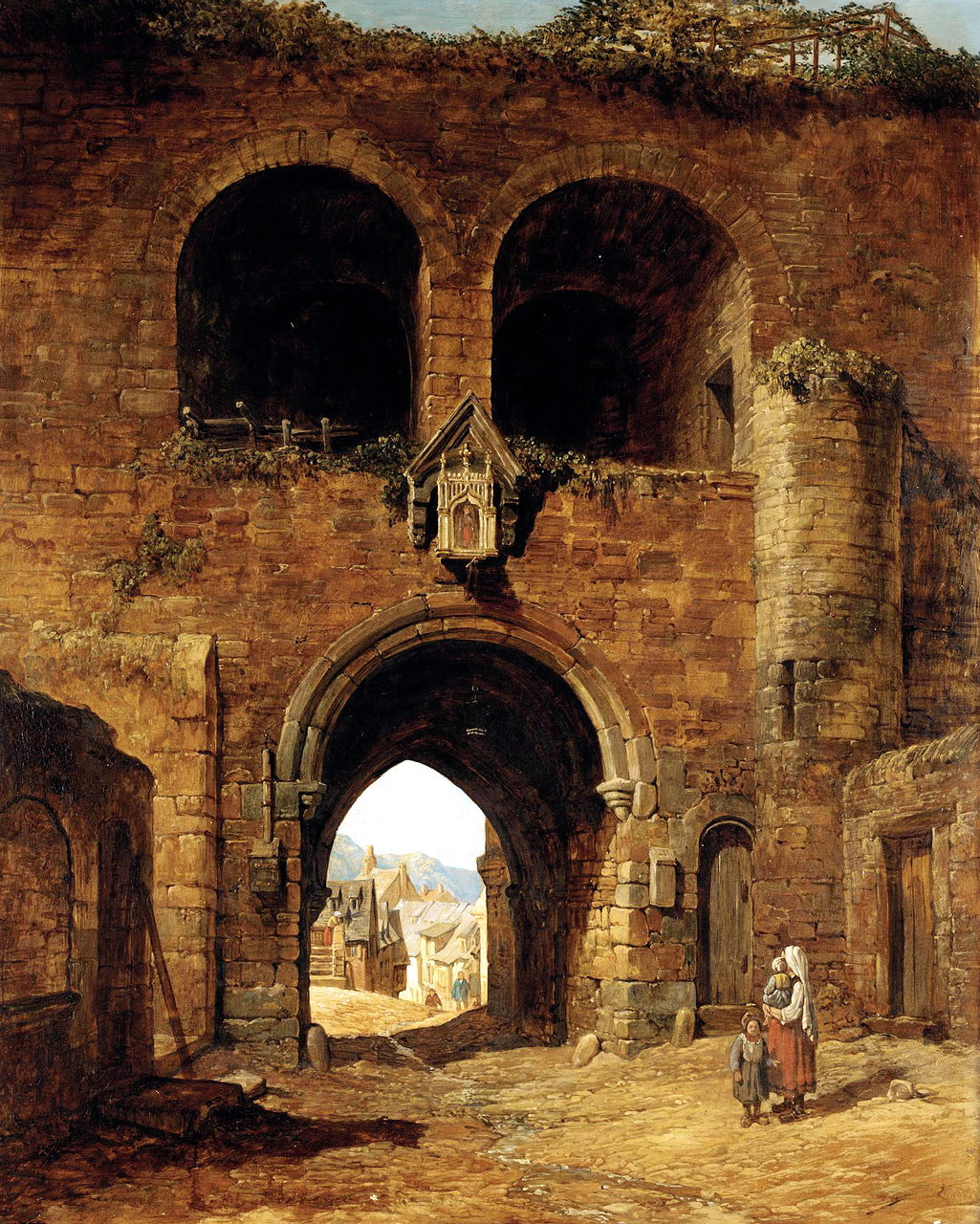 Dinan, Brittany, vintage artwork by George Clarkson Stanfield, 12x8" (A4) Poster