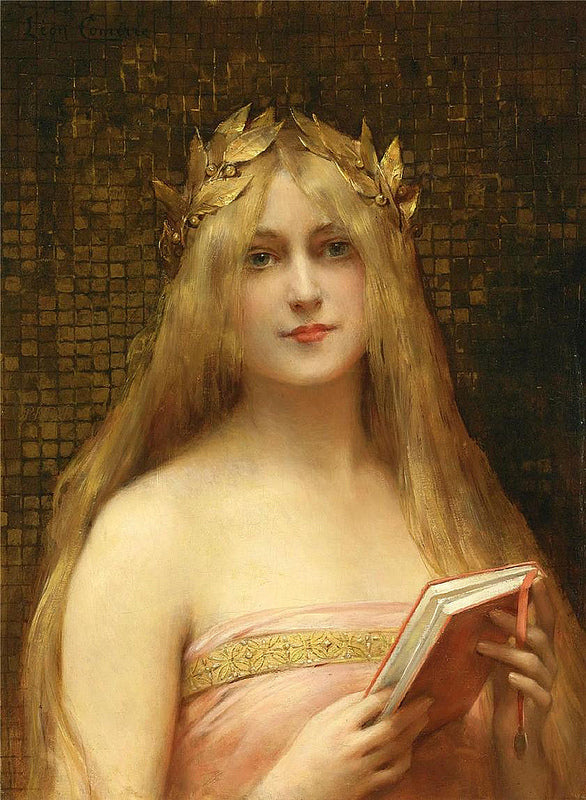 Girl with a Golden Wreath, vintage artwork by Leon-François Comerre, 12x8" (A4) Poster