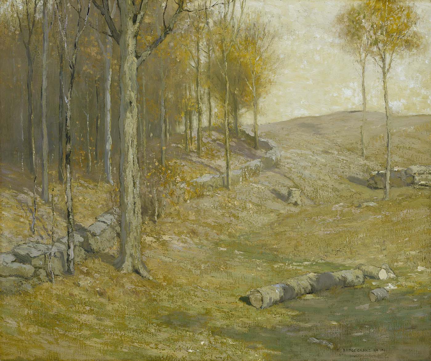 Autumn, 1909, vintage artwork by Bruce Crane, 12x8" (A4) Poster