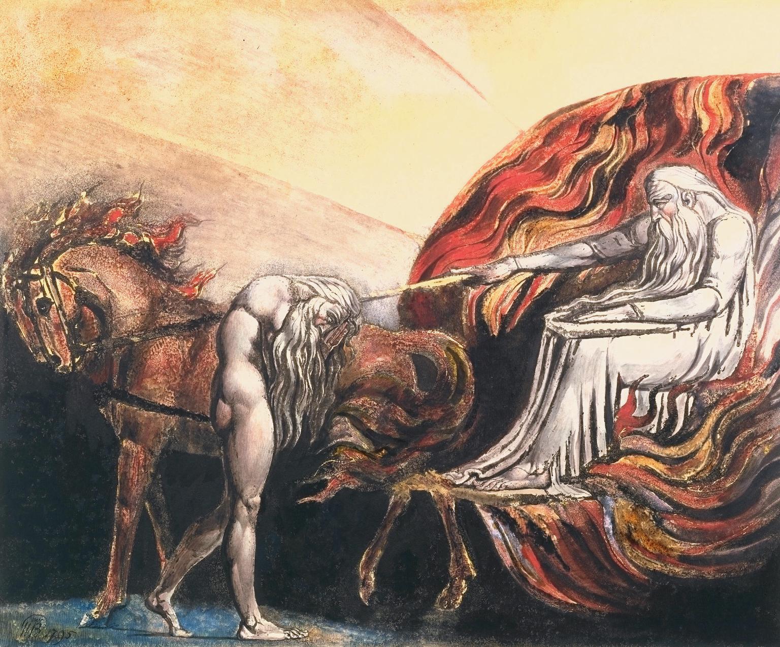 God Judging Adam, vintage artwork by William Blake, 12x8" (A4) Poster