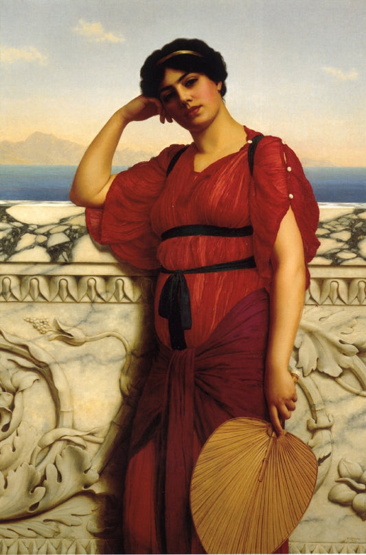 A Classical Lady, vintage artwork by John William Godward, 12x8" (A4) Poster
