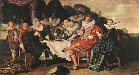 Amusing Party in the Open Air, vintage artwork by Dirck Hals, 12x8" (A4) Poster
