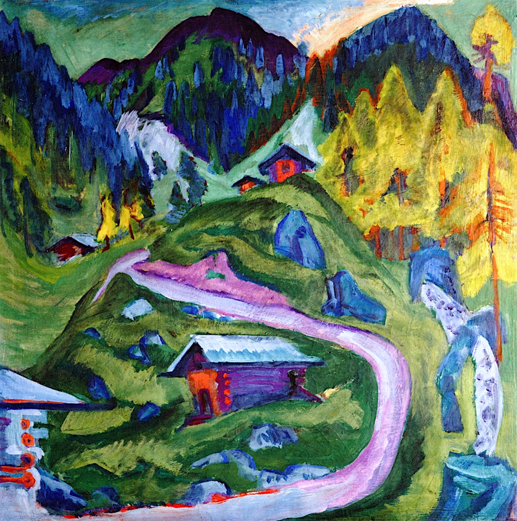 Alp Path, vintage artwork by Ernst Ludwig Kirchner, 12x8" (A4) Poster