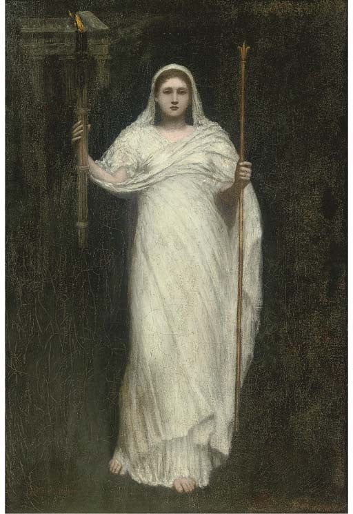 The High Priestess, vintage artwork by Arthur Hacker, 12x8" (A4) Poster