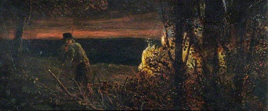 Man in a Wood, vintage artwork by James Smetham, A3 (16x12") Poster Print