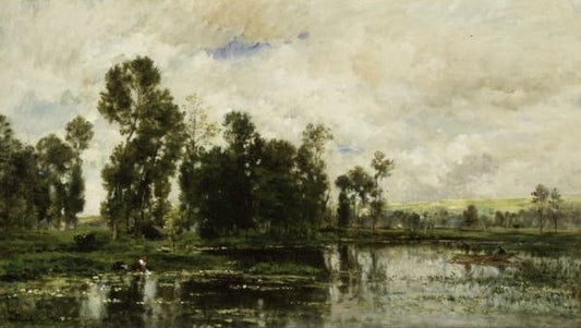 The Edge of the Pond, vintage artwork by Charles-François Daubigny, A3 (16x12") Poster Print