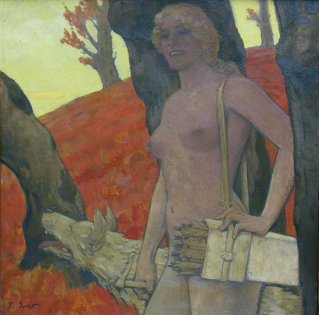 Diana in Autumn Landscape by Fritz Erler,A3(16x12")Poster