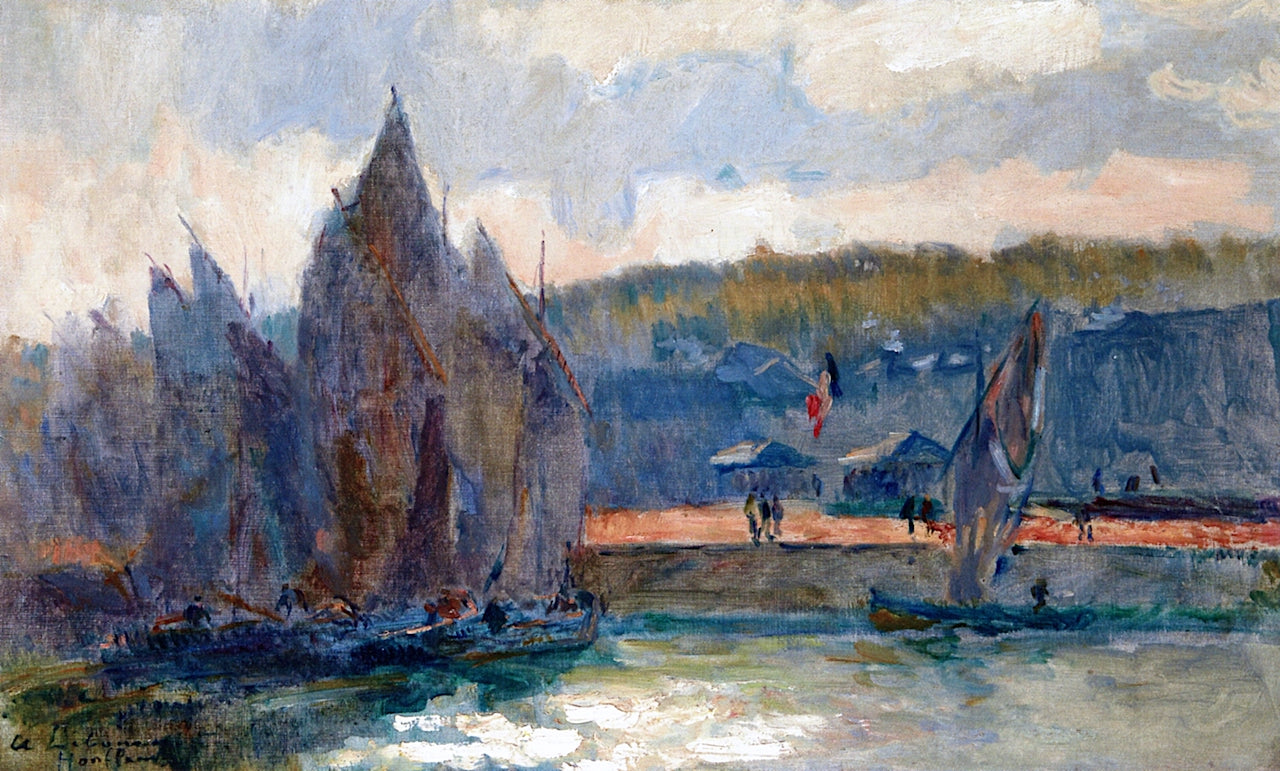 Honfleur, Fishing Boats, vintage artwork by Albert Lebourg, 12x8" (A4) Poster
