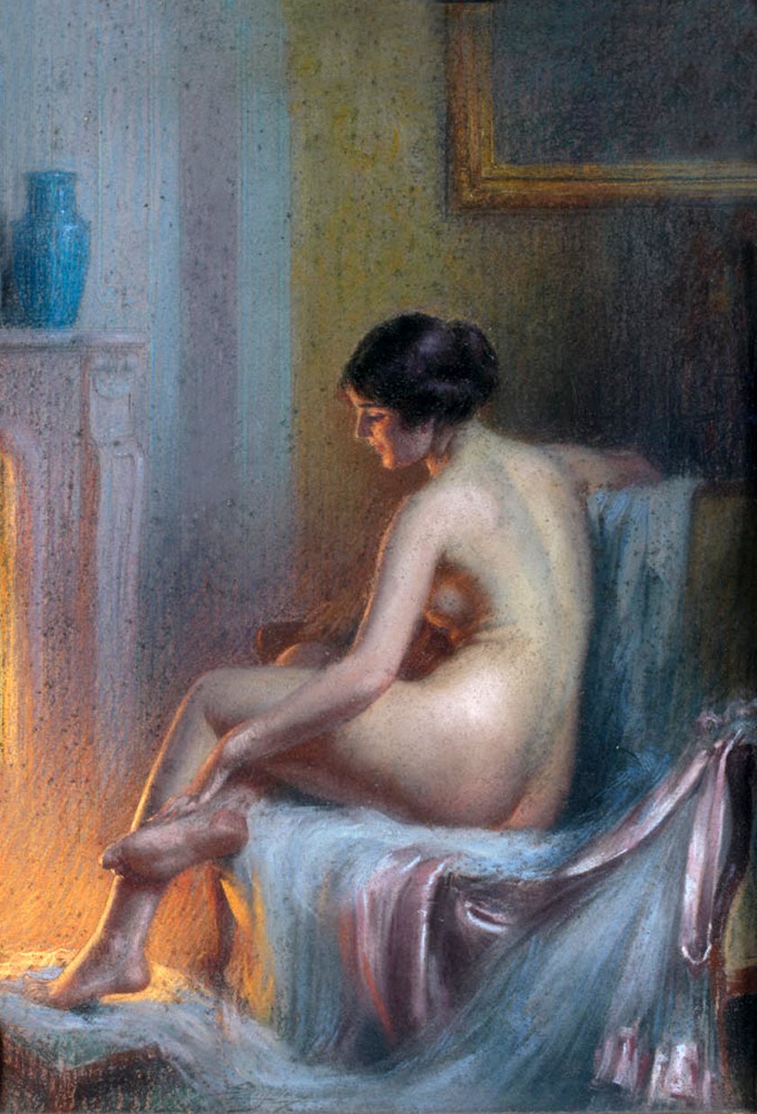 At the fireside by Delphin Enjolras,A3(16x12")Poster
