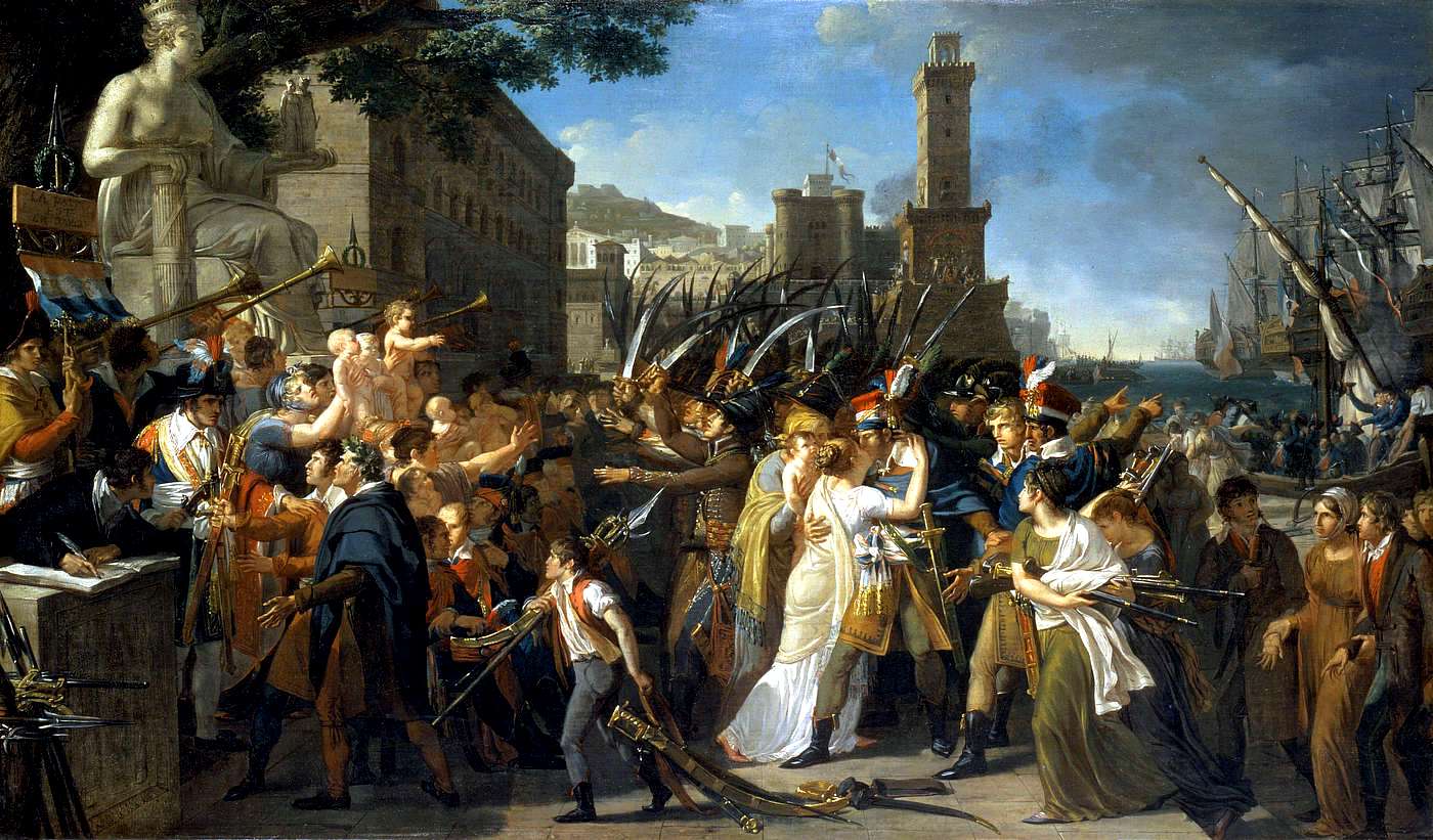 La Patrie en Danger, vintage artwork by Guillaume Guillon-Lethiere, 12x8" (A4) Poster