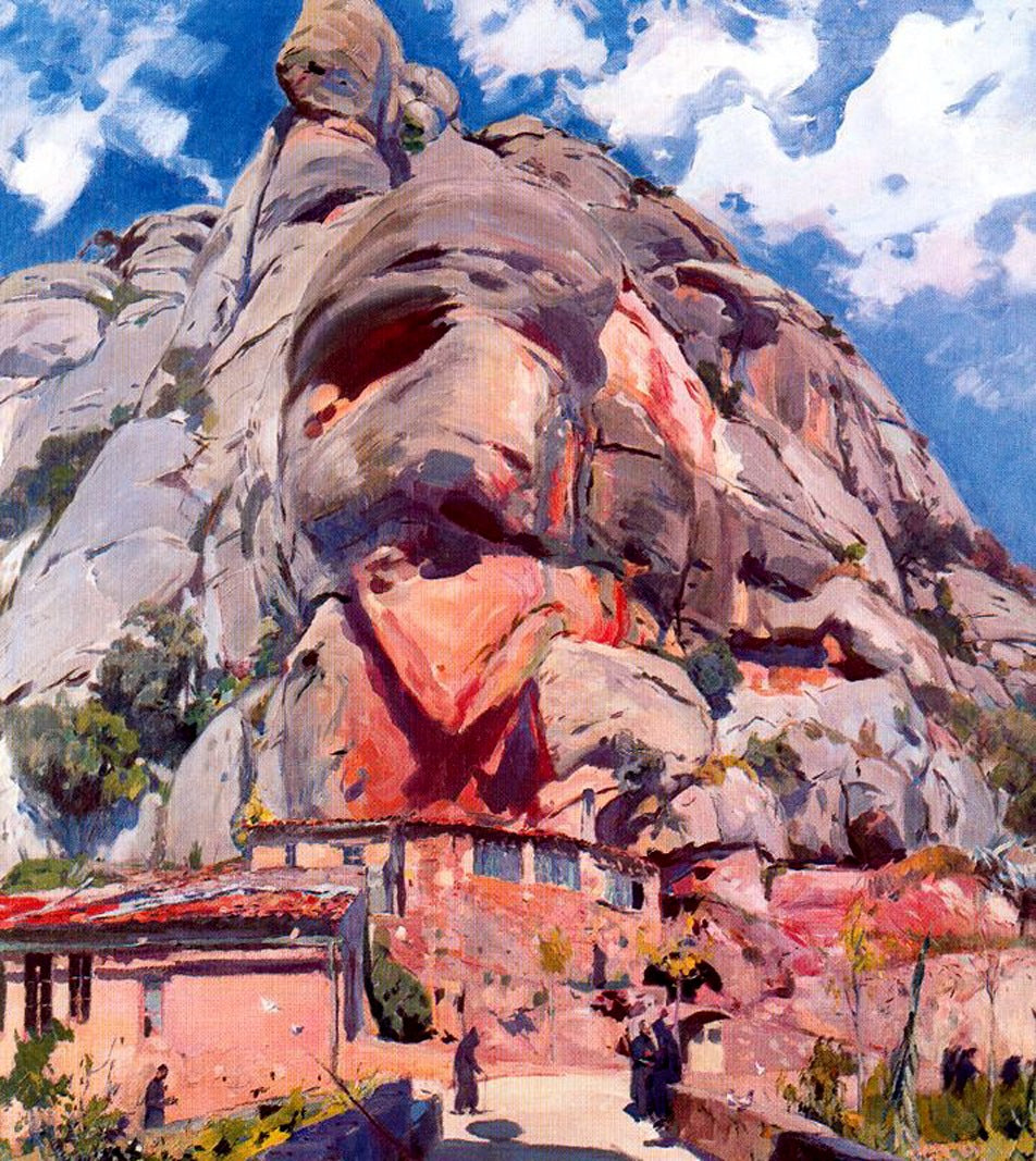 Los santos obradores, vintage artwork by Joaquin Mir  Trinxet, 12x8" (A4) Poster