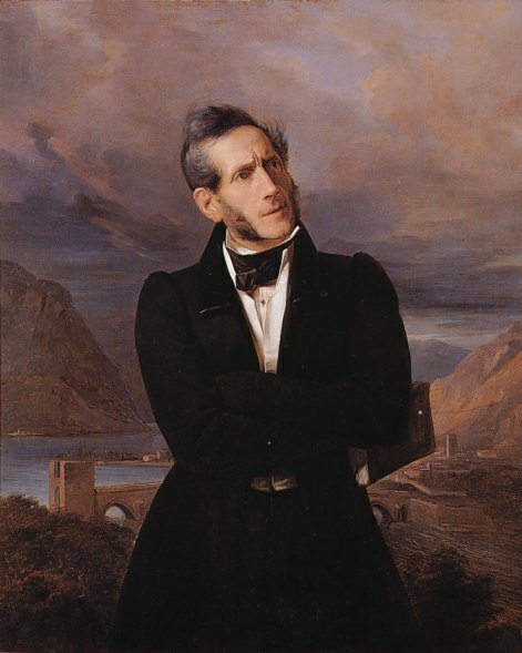 Alessandro Manzoni, vintage artwork by Giuseppe Molteni, A3 (16x12") Poster Print