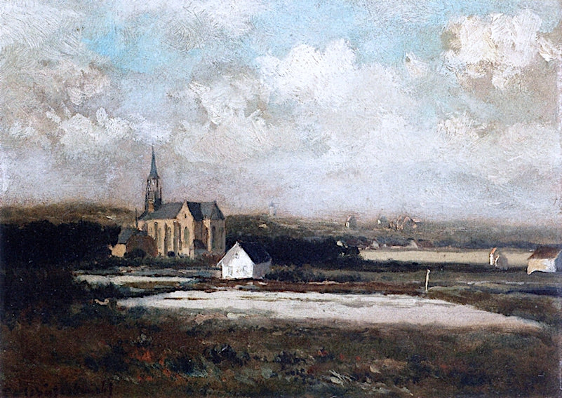 Bleachfields in the Dunes, vintage artwork by Johan Hendrik Weissenbruch, 12x8" (A4) Poster