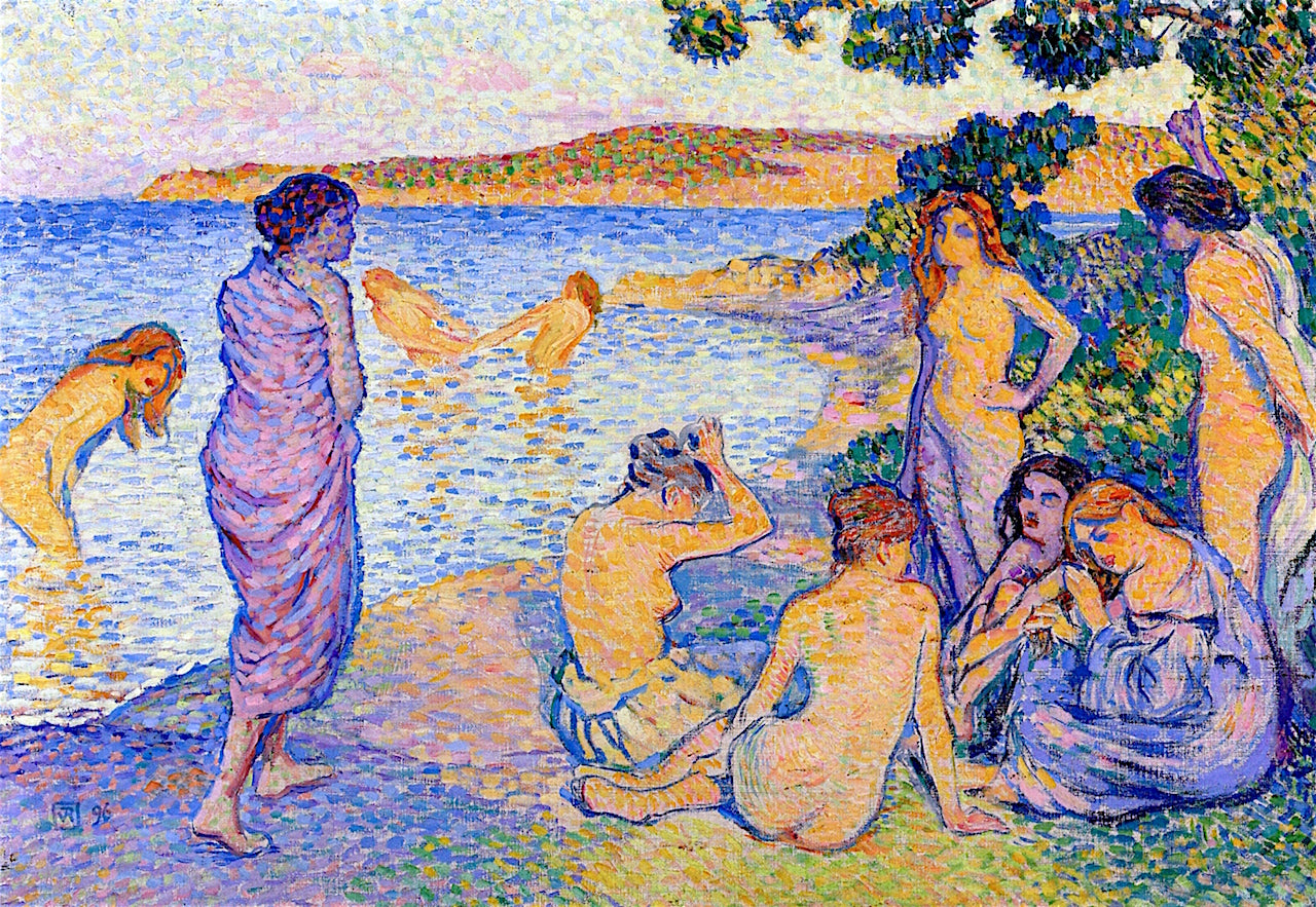 The Burning Time (study), vintage artwork by Theo van Rysselberghe, 12x8" (A4) Poster