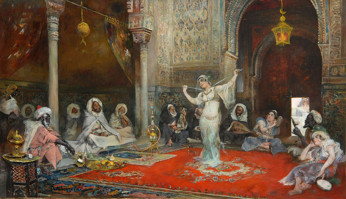 The Palace Entertainment, vintage artwork by Georges Antoine Rochegrosse, 12x8" (A4) Poster