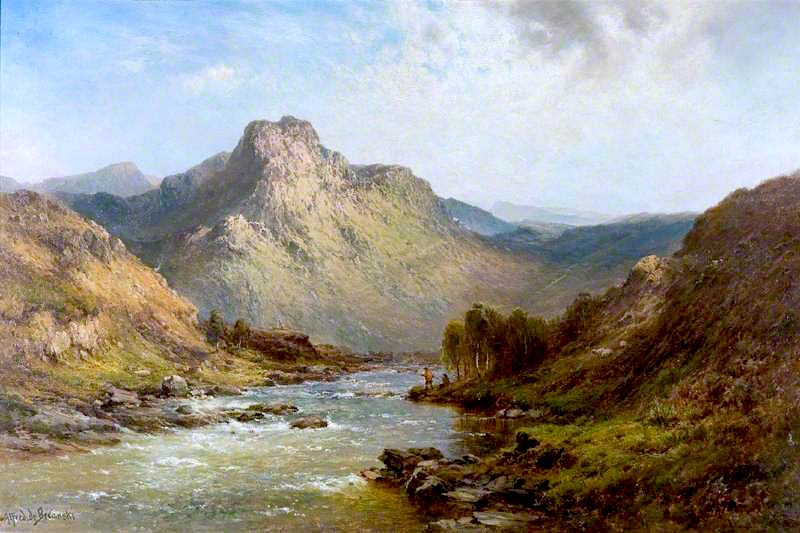 Glengarry, Scottish Highlands, vintage artwork by Alfred de Breanski, Sr., 12x8" (A4) Poster