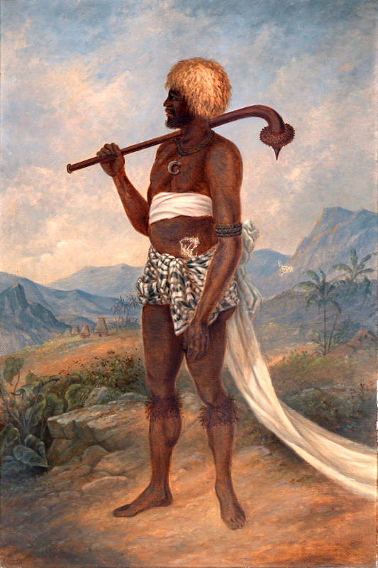 Fijian Man, vintage artwork by Antonio Zeno Shindler, 12x8" (A4) Poster
