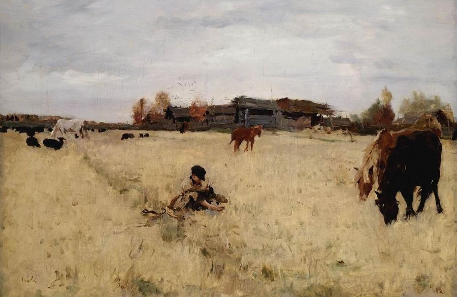 October in Domotkanovo, vintage artwork by Valentin Serov, 12x8" (A4) Poster