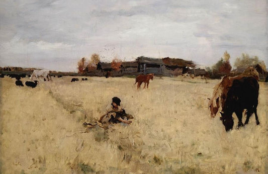 October in Domotkanovo, vintage artwork by Valentin Serov, 12x8" (A4) Poster
