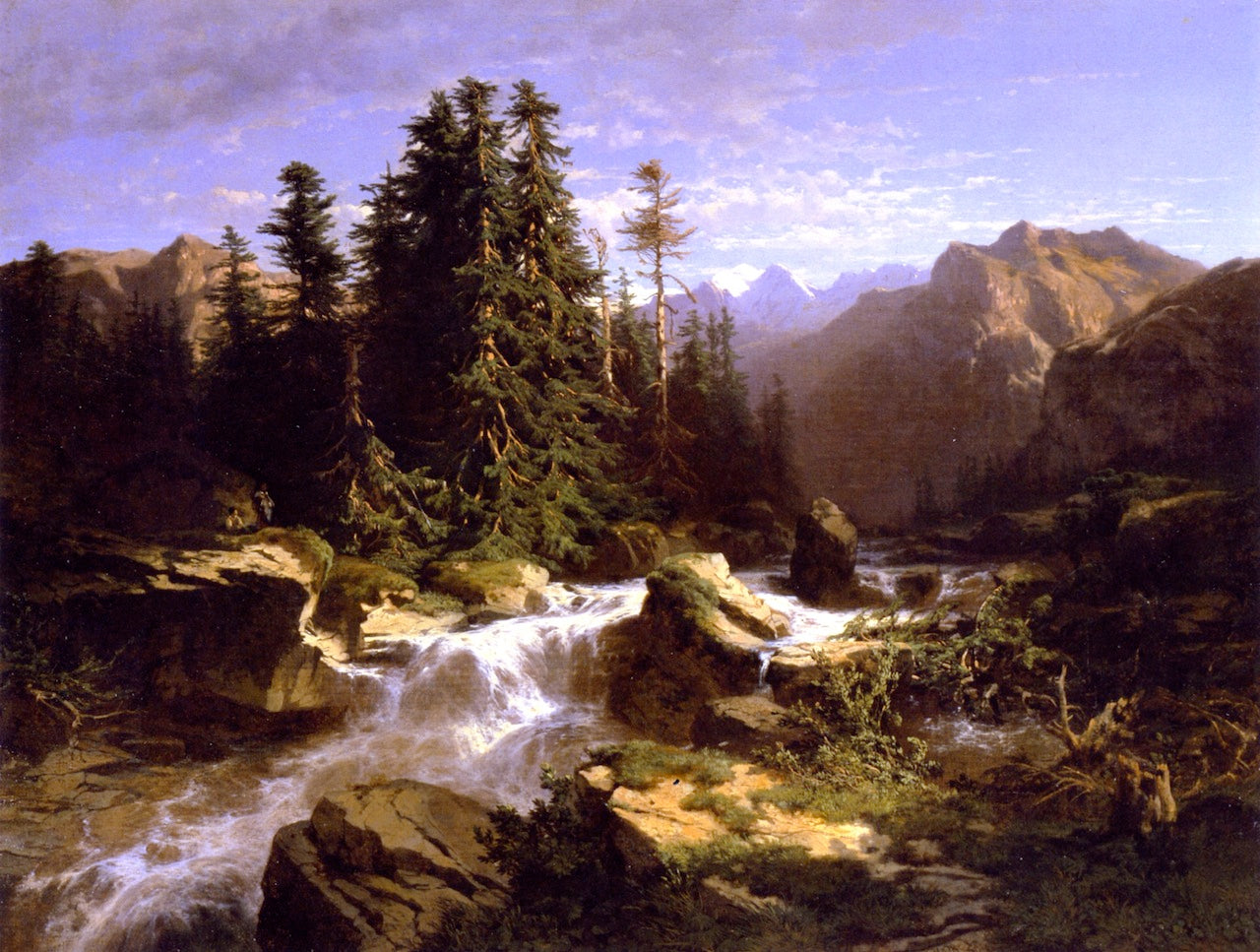 Torrent in the Alps, vintage artwork by Alexandre Calame, A3 (16x12") Poster Print