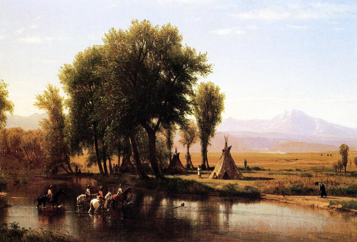 Indian Encampment on the Platte River, vintage artwork by Thomas Worthington Whittredge, A3 (16x12") Poster Print
