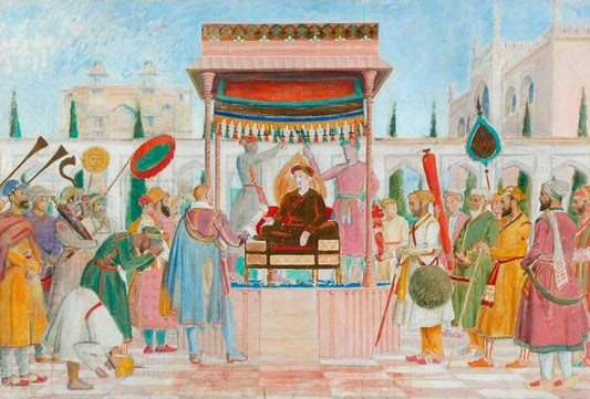 Sir Thomas Roe's Embassy to the Court of Jehangir, vintage artwork by Sir William Rothenstein, 12x8" (A4) Poster