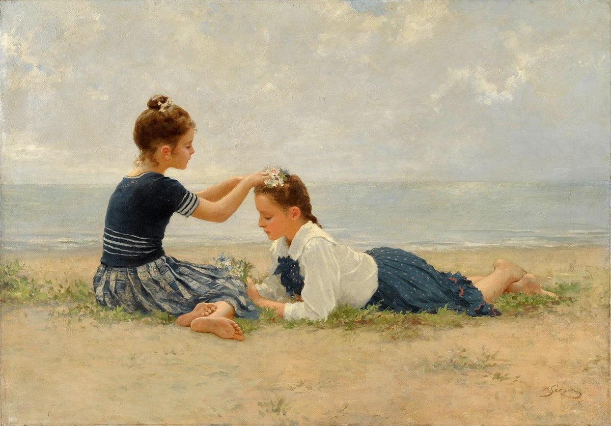 An afternoon at the beach by Hermann Seeger,A3(16x12")Poster