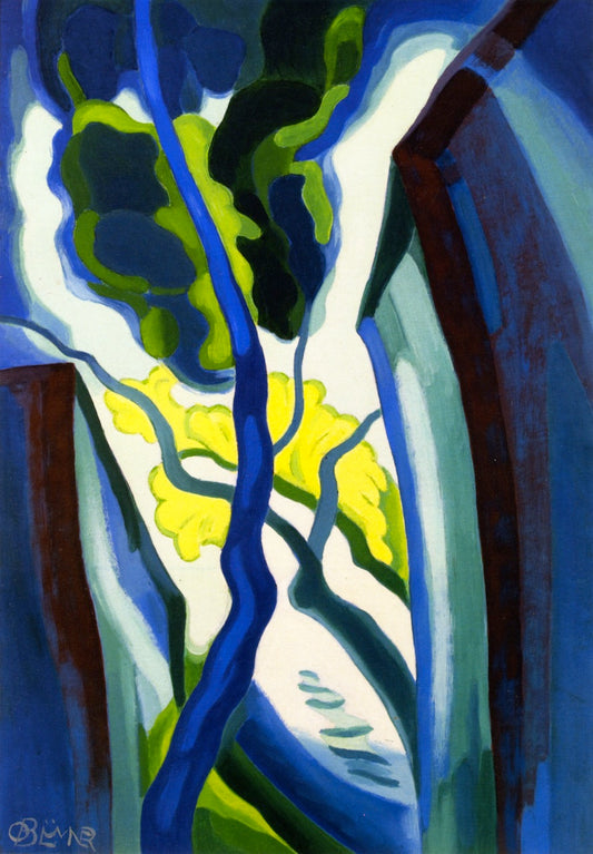 Moonlight on a Creek, vintage artwork by Oscar Bluemner, 12x8" (A4) Poster