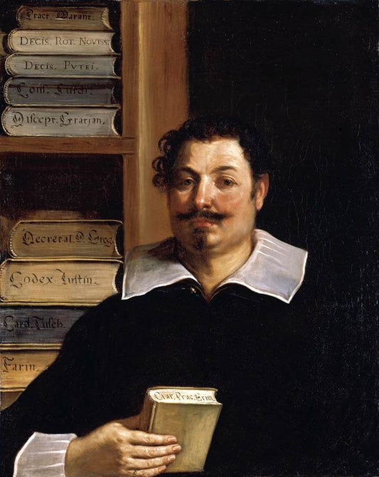 Portrait of Francesco Righetti, vintage artwork by Guercino, 12x8" (A4) Poster