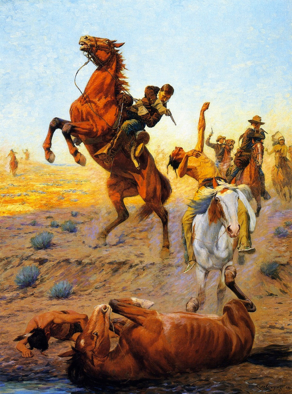 The Fight for Water by Charles Schreyvogel,A3(16x12")Poster