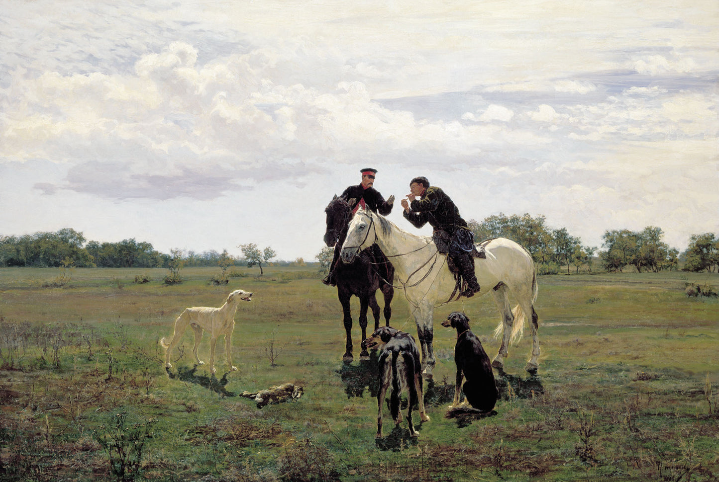 On the Leave, vintage artwork by Nikolai Dmitrievich Kuznetsov, 12x8" (A4) Poster