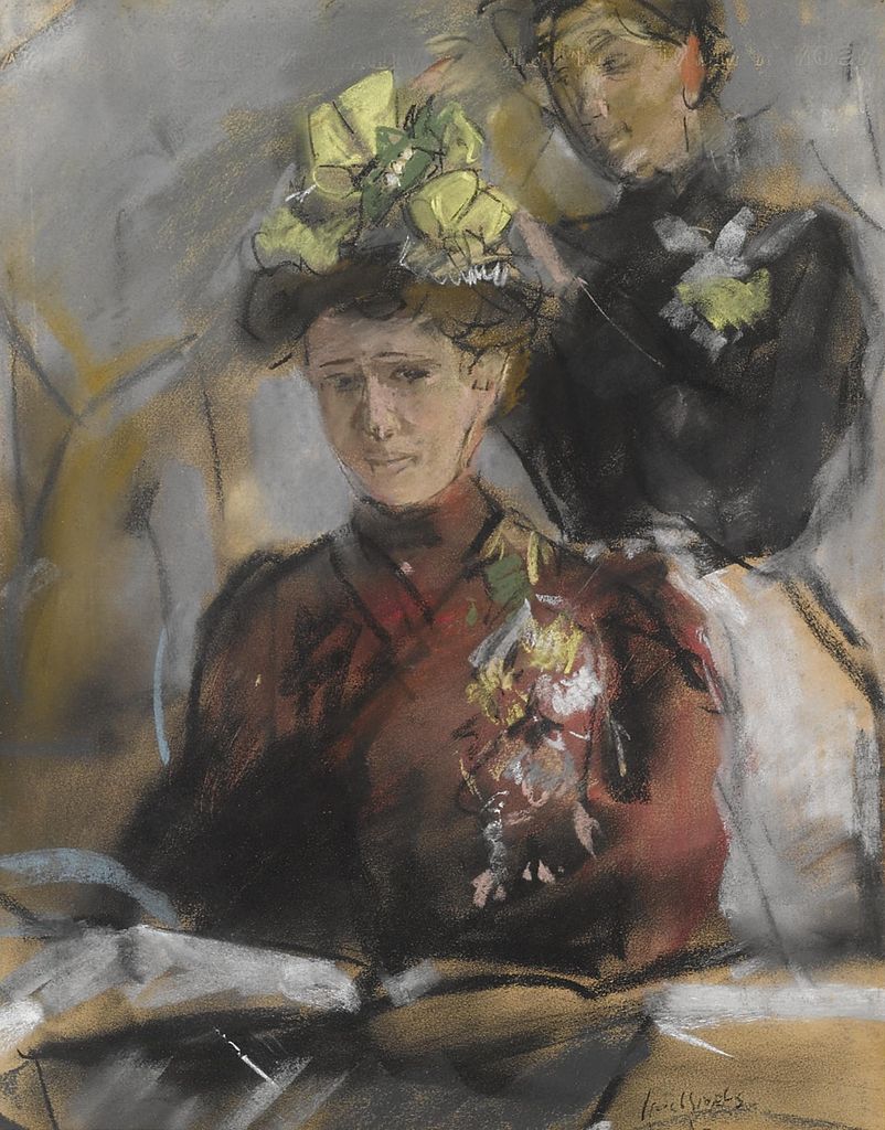 At the Milliner, vintage artwork by Isaac Israels, 12x8" (A4) Poster