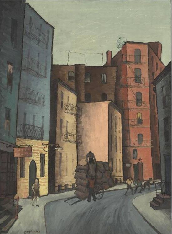 Mannetti Lane, vintage artwork by Glenn O. Coleman, 12x8" (A4) Poster