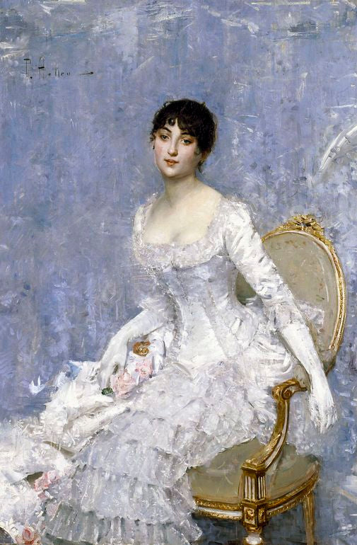 Young Lady in White by Paul Cesar Helleu,A3(16x12