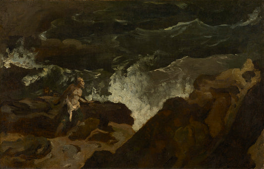 Shipwrecked on a Beach (The Tempest), vintage artwork by Theodore Gericault, 12x8" (A4) Poster