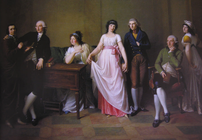 The family of the Marquis of Caselle Landi, vintage artwork by Gaspare Landi, 12x8" (A4) Poster