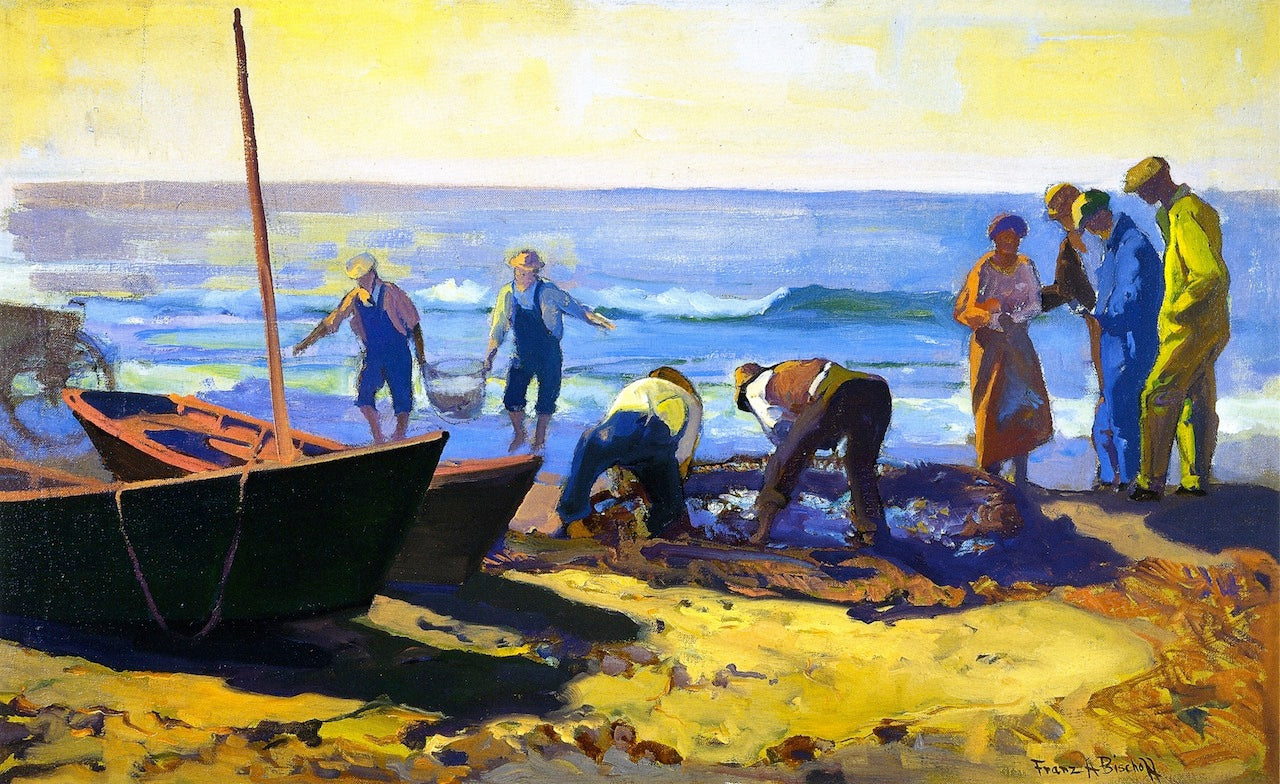 Fishing at Laguna by Franz Bischoff,A3(16x12")Poster