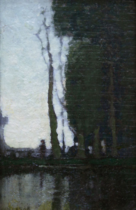 The Pond, Evening, vintage artwork by Charles Augustus Lasar, 12x8" (A4) Poster