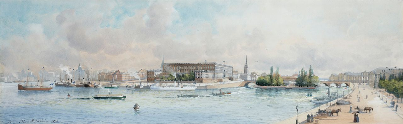 Panoramic View of Stockholm Castle by Anna Palm de Rosa,A3(16x12")Poster