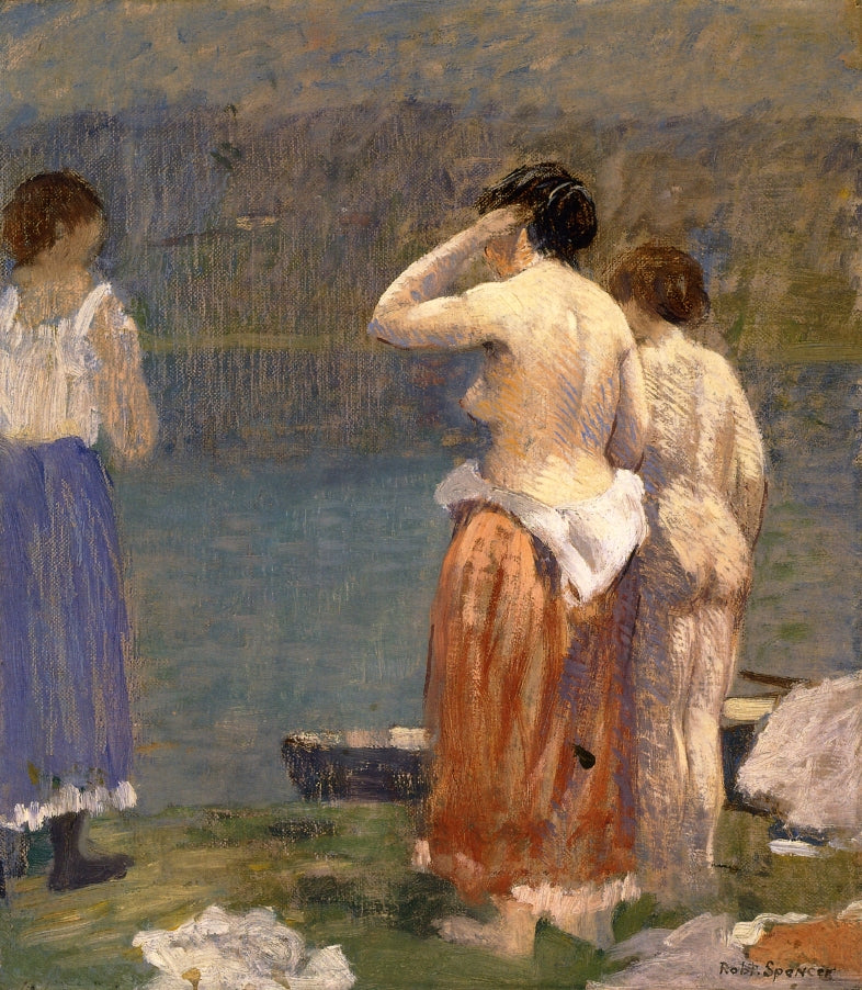 On the Bank, vintage artwork by Robert Spencer, 12x8" (A4) Poster